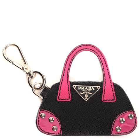 prada character bag charm saffiano black multicolor|Women's Bag Charms And Keychains .